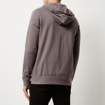 Grey ribbed hoodie